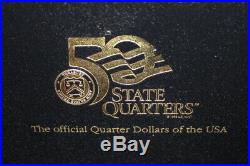 Macquarie Mint 50 US State Quarters Coin Collection Gold Plated With Wooden Box