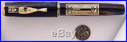 Marlen L. E. Aureus with Bronze Coin Fountain Pen Gold Nib Bronze, Celluloid