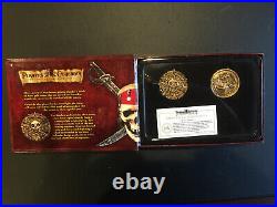 Master Replicas Pirates of the Caribbean 24K Plated Aztec Gold Coin Set NEW