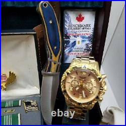 Mega Junk Drawer Lot Coins Wrist Watches Pins Knife 1/4 Grain. 999 Fine Gold Ba