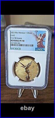 Mexican Libertad Reverse Proof Gold Coin Whole Collection NGC PF70 5x 1oz Coin