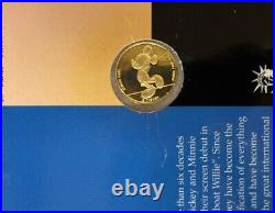 Mickey Mouse, 1/25 Oz, Gold commerative Coin