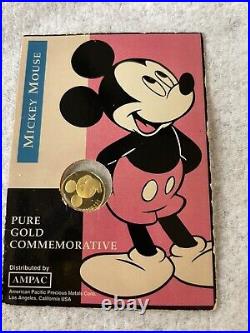 Mickey Mouse, 1/25 Oz, Gold commerative Coin