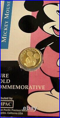 Mickey Mouse, 1/25 Oz, Gold commerative Coin