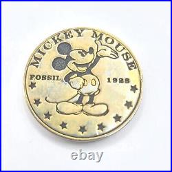 Mickey Mouse Watch Gold Edition and Coin Fossil Disney Limited LI 1618