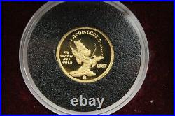 Mickey's Magic Good Luck 1/4 Oz. 999 Fine Gold Disney Rarities Mint Coin #01942