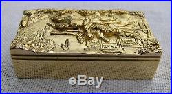 Mint 9kt Gold 39 Grams 3-d Horse Racing Scene Snuff Box 8 Hallmarks London 1970