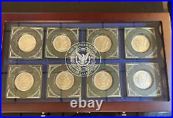 Morgan Silver Dollar Collection 16 Coins AU/BU Danbury Mint Great Gift