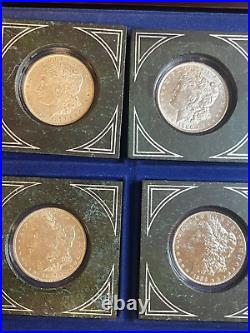 Morgan Silver Dollar Collection 16 Coins AU/BU Danbury Mint Great Gift