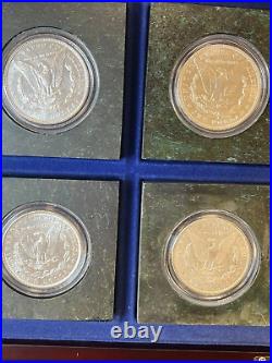 Morgan Silver Dollar Collection 16 Coins AU/BU Danbury Mint Great Gift