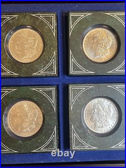 Morgan Silver Dollar Collection 16 Coins AU/BU Danbury Mint Great Gift
