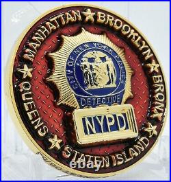 NYPD Police Officer 18 Months to Gold Detective Badge RED Challenge Coin