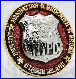NYPD Police Officer 18 Months to Gold Detective Badge RED Challenge Coin