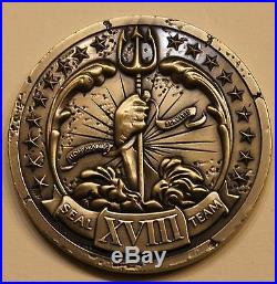 Naval Special Warfare SEAL Team 18 Gold Toned Navy Challenge Coin