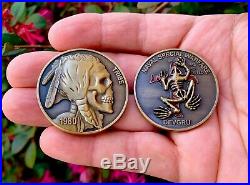 Navy Seal Team 6 DEVGRU NSW Gold Indian Skull Tribe Bone Frog Challenge Coin CPO