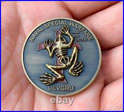 Navy Seal Team 6 DEVGRU NSW Gold Indian Skull Tribe Bone Frog Challenge Coin CPO