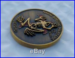 Navy Seal Team 6 DEVGRU NSW Gold Indian Skull Tribe Bone Frog Challenge Coin CPO