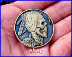Navy Seal Team 6 DEVGRU NSW Gold Indian Skull Tribe Bone Frog Challenge Coin CPO
