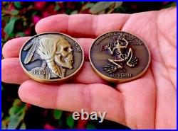 Navy Seal Team 6 DEVGRU NSW Gold Indian Skull Tribe Bone Frog Challenge Coin CPO