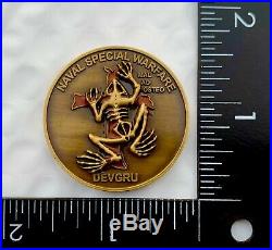 Navy Seal Team 6 DEVGRU NSW Gold Indian Skull Tribe Bone Frog Challenge Coin CPO