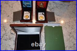 New Zealand Mint Disney Donald Duck & Mickey Mouse 1 Oz. $200 Gold Coins Set NIB