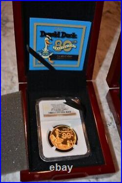 New Zealand Mint Disney Donald Duck & Mickey Mouse 1 Oz. $200 Gold Coins Set NIB