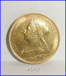 Nice 22k gold coin Queen Victoria Sovereign 1899 8gr 5.1dwt