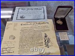 Nuestra Senora De Atocha Shipwreck Grade 5 Coin Pendant In 14kt Gold Bezel & COA