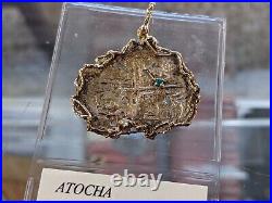 Nuestra Senora De Atocha Shipwreck Grade 5 Coin Pendant In 14kt Gold Bezel & COA