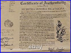 Nuestra Senora De Atocha Shipwreck Grade 5 Coin Pendant In 14kt Gold Bezel & COA