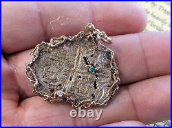 Nuestra Senora De Atocha Shipwreck Grade 5 Coin Pendant In 14kt Gold Bezel & COA