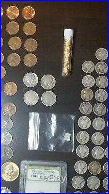 OLD US MIXED COIN LOT SILVER GOLD BULLION ESTATE COLLECTION 80 Merc Dimes + More