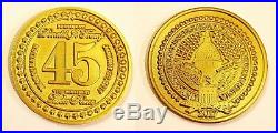 Official Donald Trump 2017 Inaugural Commemorative Pres 45 2-Sided Gold-P Coin