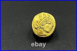 Old Antique Ancient Greek Attica Athens Antiquities Gold Coin Pendant 17 k 3.7 G