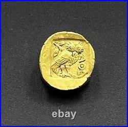 Old Antique Ancient Greek Attica Athens Antiquities Gold Coin Pendant 17 k 3.7 G