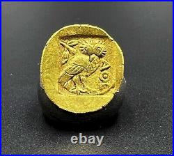 Old Antique Ancient Greek Attica Athens Antiquities Gold Coin Pendant 17 k 3.7 G