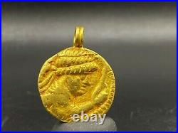 Old Antique Ancient Indo Greco Kushan Gold coins Pendant