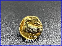 Old Antique Hellenistic Greek Antiquities Gold Coin Stamp 17k 1.4 Grams