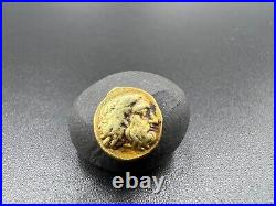 Old Antique Hellenistic Greek Antiquities Gold Coin Stamp 17k 1.4 Grams