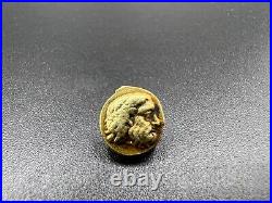 Old Antique Hellenistic Greek Antiquities Gold Coin Stamp 17k 1.4 Grams