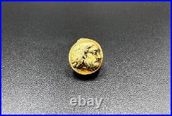 Old Antique Hellenistic Greek Antiquities Gold Coin Stamp 17k 1.4 Grams