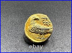 Old Antique Hellenistic Greek Antiquities Gold Coin Stamp 17k 1.4 Grams