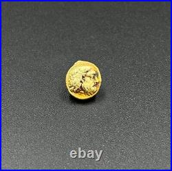 Old Antique Hellenistic Greek Antiquities Gold Coin Stamp 17k 1.4 Grams