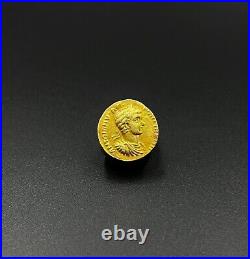 Old Collectables Ancient Antique Roman Antiquities Gold Coin 17 k