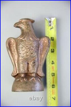 Original Cast Iron Antique Eagle Coin Bank gold paint bird