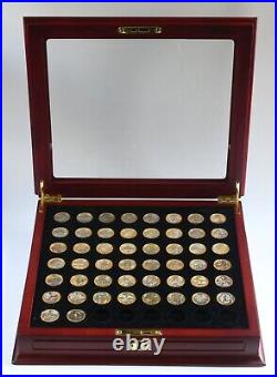 PLATINUM & GOLD Highlighted U. S. State Quarters 50 Coin Collection withcase (PCS)