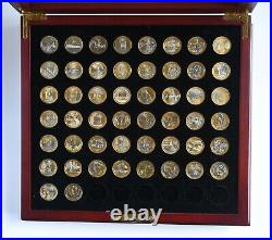 PLATINUM & GOLD Highlighted U. S. State Quarters 50 Coin Collection withcase (PCS)