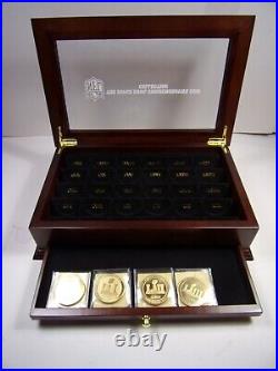 PREOWNED NFL SUPERBOWL COMMEMORATIVE 4 GOLD COIN COLLECTION WithCASE & CERTS