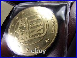 PREOWNED NFL SUPERBOWL COMMEMORATIVE 4 GOLD COIN COLLECTION WithCASE & CERTS