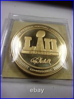 PREOWNED NFL SUPERBOWL COMMEMORATIVE 4 GOLD COIN COLLECTION WithCASE & CERTS